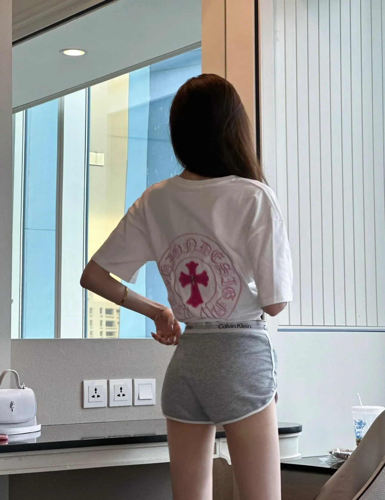 CHROME HEARTS/ Pink T #